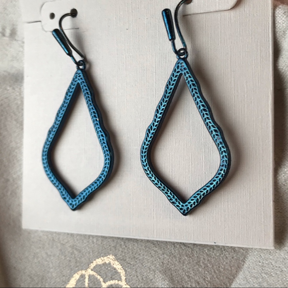 Kendra Scott Sophia Drop Earrings In Navy Gunmetal